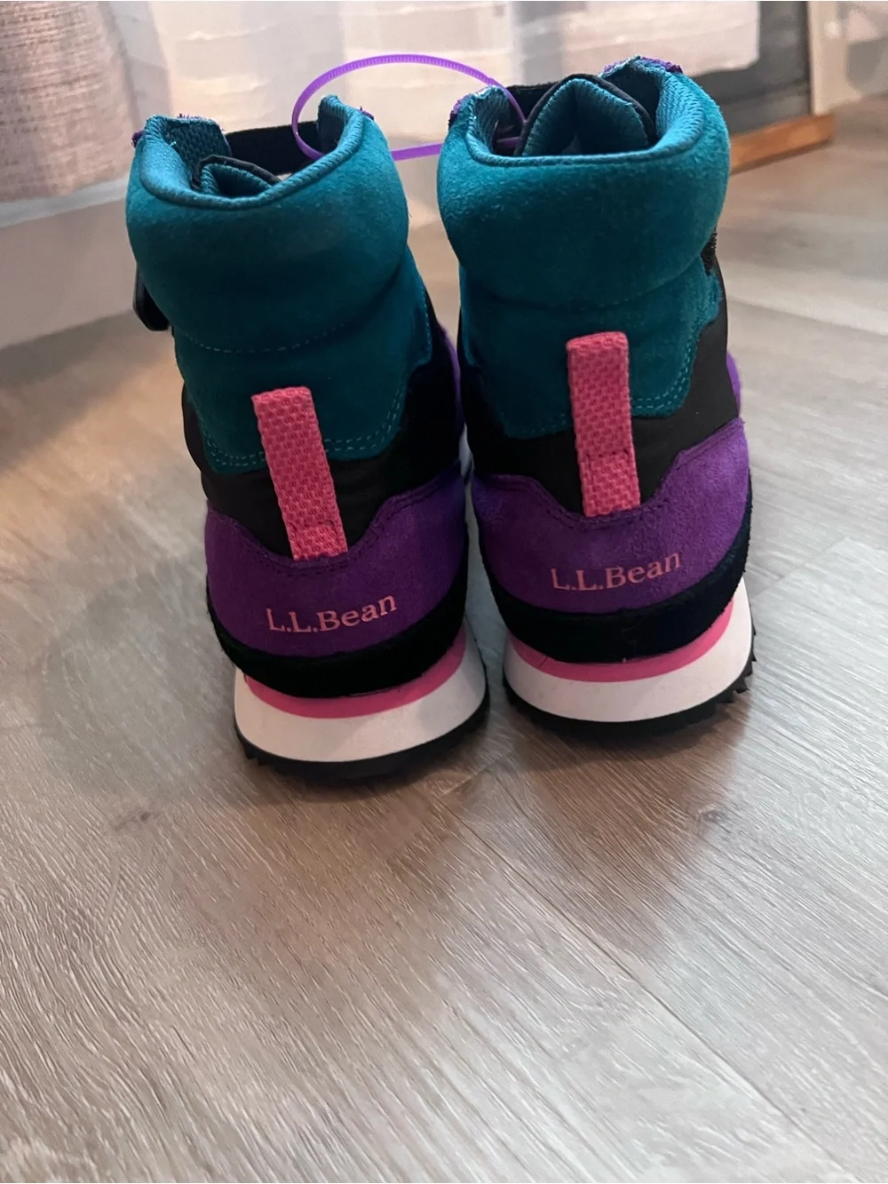 L.L. Bean Kids Purple, Black & Teal High-Top Sneakers never used.